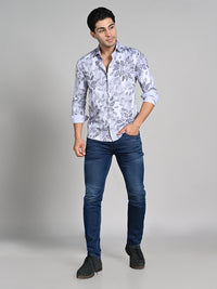 Killer Men White Printed Slim Fit Shirts