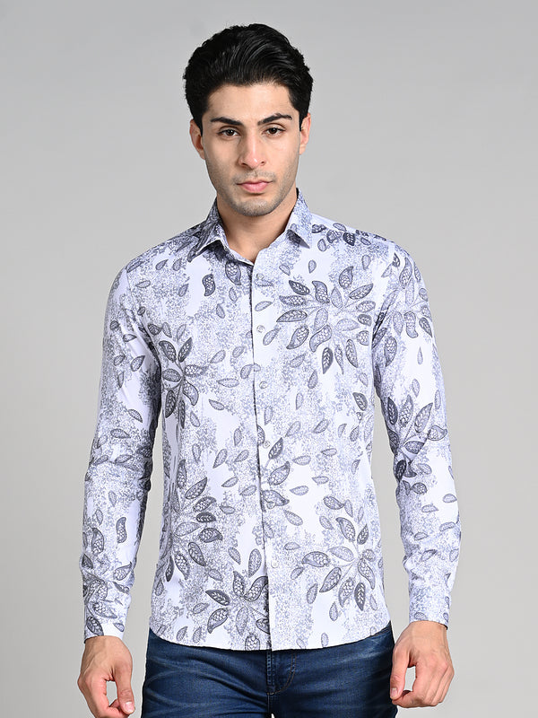 Killer Men White Printed Slim Fit Shirts