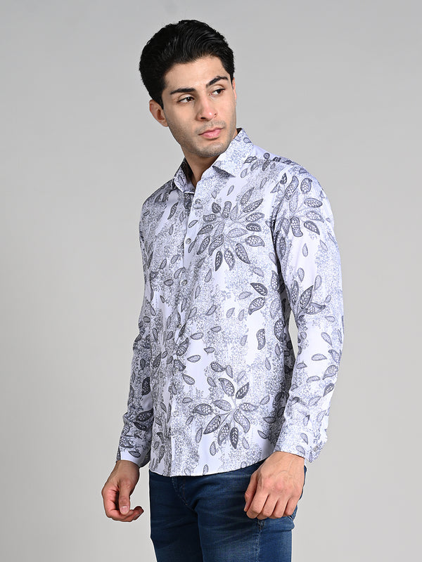 Killer Men White Printed Slim Fit Shirts