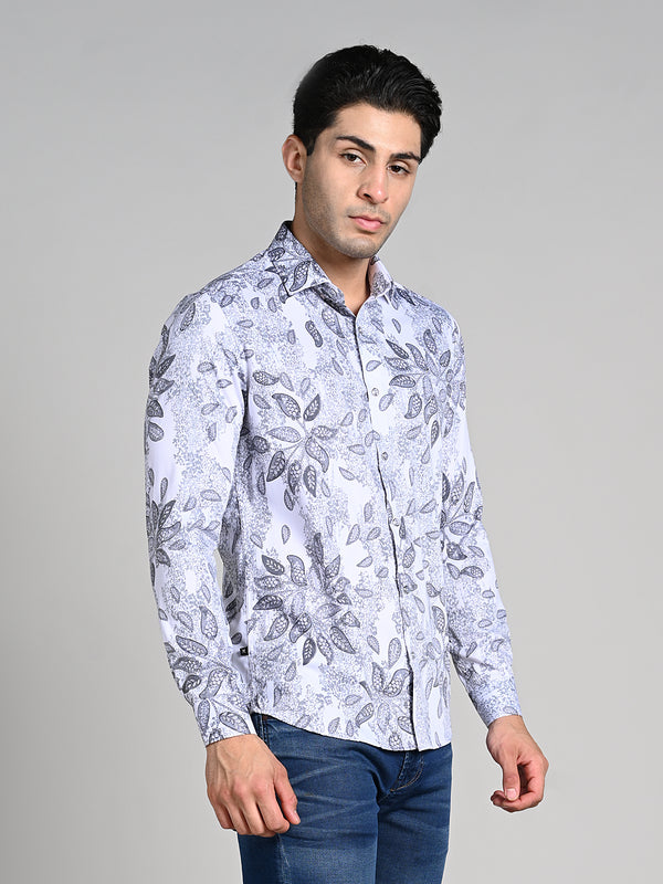 Killer Men White Printed Slim Fit Shirts