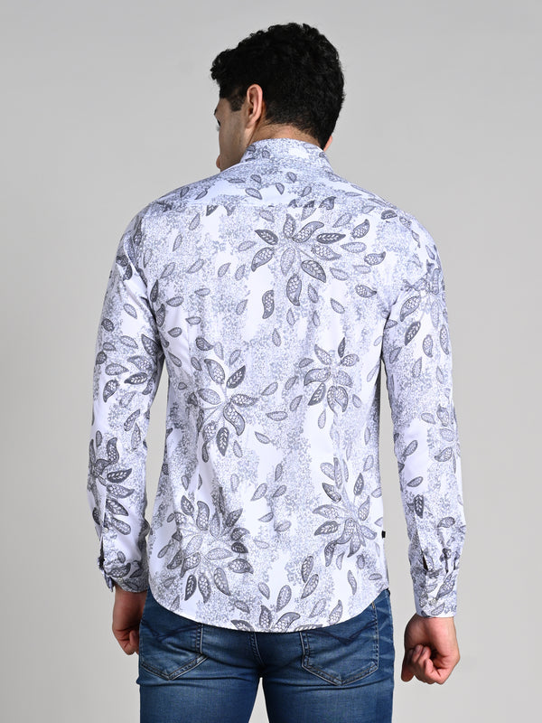 Killer Men White Printed Slim Fit Shirts