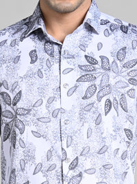 Killer Men White Printed Slim Fit Shirts