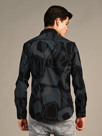 Killer Men Teal Printed Slim Fit Shirts