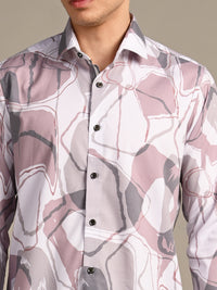 Killer Men Pink Printed Slim Fit Shirts