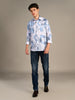 Killer Men Blue Printed Slim Fit Shirts