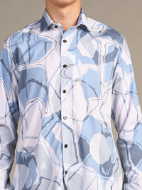 Killer Men Blue Printed Slim Fit Shirts