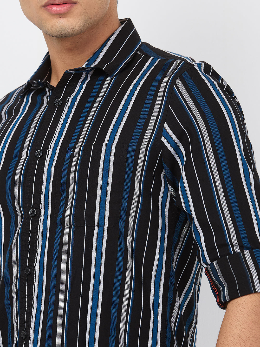 Killer Men Black Stripe Slim Fit Shirts