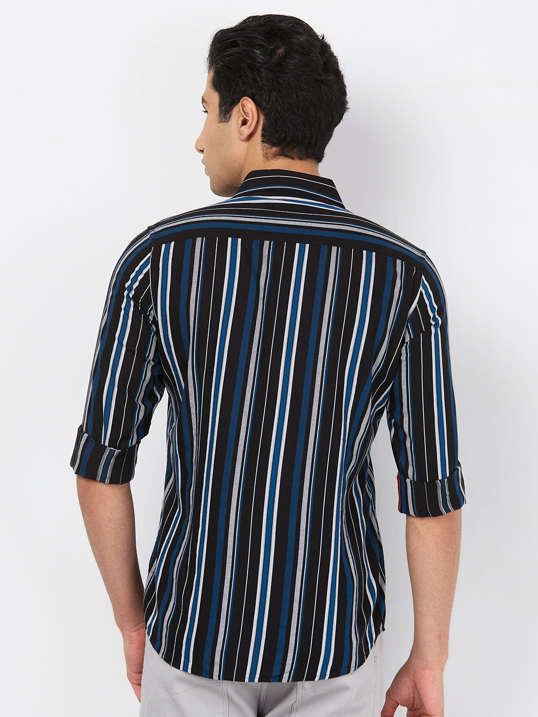 Killer Men Black Stripe Slim Fit Shirts