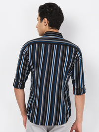 Killer Men Black Stripe Slim Fit Shirts