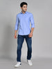 Killer Men Blue Solid Slim Fit Shirts