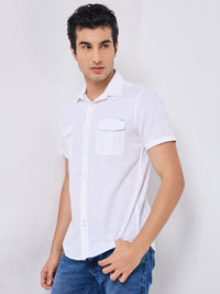 Killer Men White Solid Slim Fit Shirts