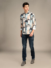 Killer Men Off White Printed Straight Fit Shirts