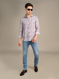 Killer Men Maroon Printed Straight Fit Shirts