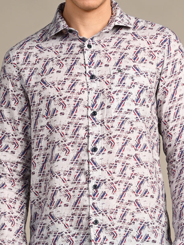 Killer Men Maroon Printed Straight Fit Shirts
