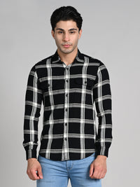 Killer Men Black Checks Straight Fit Shirts