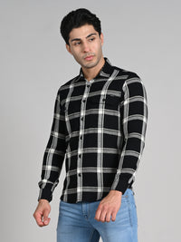 Killer Men Black Checks Straight Fit Shirts