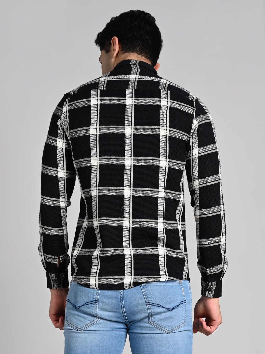 Killer Men Black Checks Straight Fit Shirts