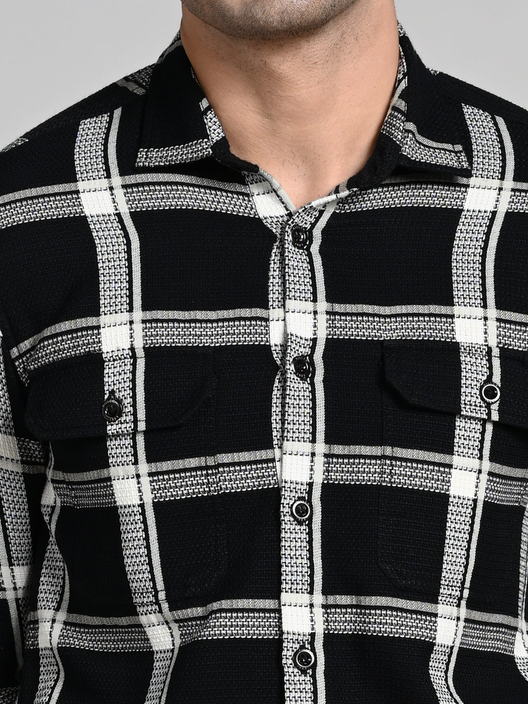Killer Men Black Checks Straight Fit Shirts