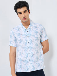 Killer Men Light Green  Printed Regular Fit Shirts