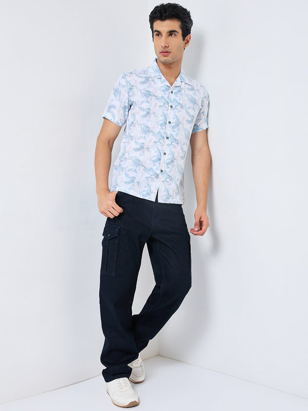 Killer Men Light Green  Printed Regular Fit Shirts