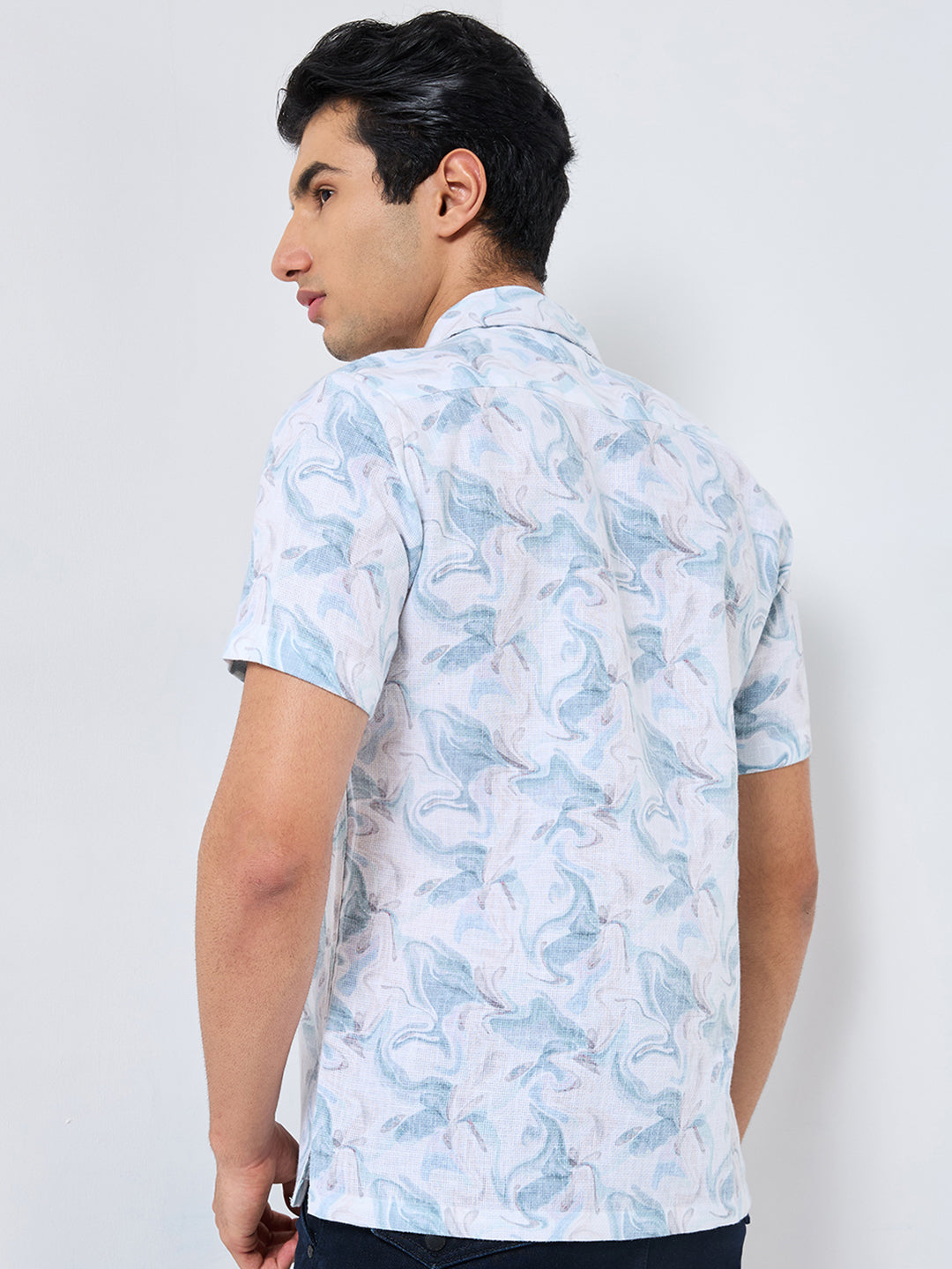 Killer Men Light Green  Printed Regular Fit Shirts