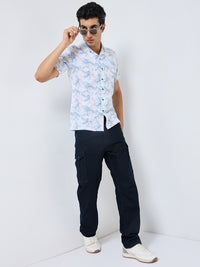 Killer Men Light Green  Printed Regular Fit Shirts