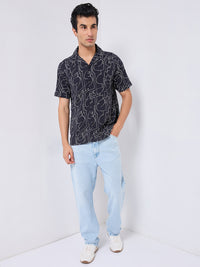 Killer Men Black Printed Regular Fit Shirts