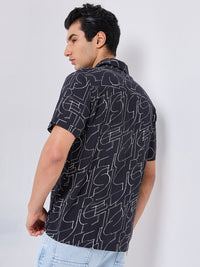 Killer Men Black Printed Regular Fit Shirts