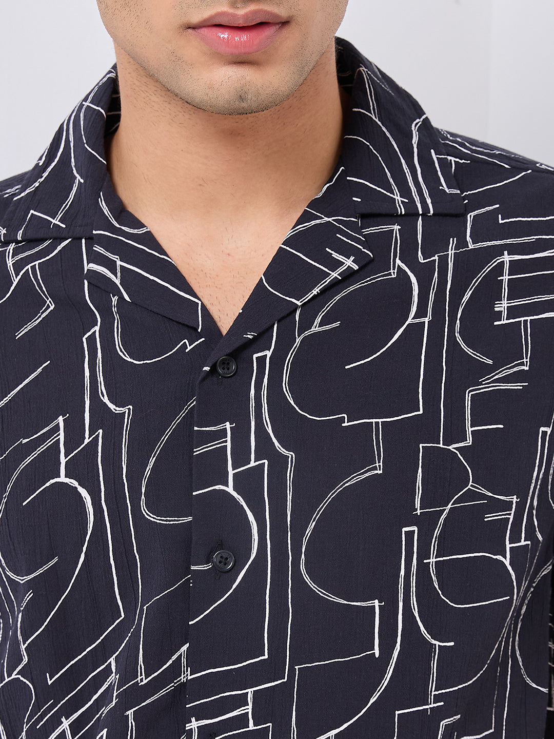 Killer Men Black Printed Regular Fit Shirts