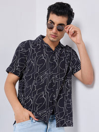 Killer Men Black Printed Regular Fit Shirts