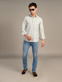 Killer Men Green Checks Slim Fit Shirts