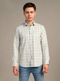 Killer Men Green Checks Slim Fit Shirts