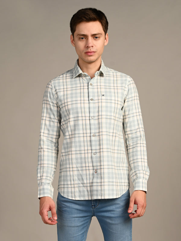 Killer Men Green Checks Slim Fit Shirts