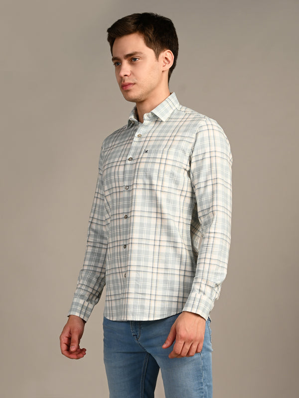 Killer Men Green Checks Slim Fit Shirts