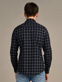 Killer Men Navy Checks Slim Fit Shirts