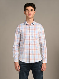 Killer Men Light Blue Checks Slim Fit Shirts