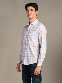 Killer Men Light Blue Checks Slim Fit Shirts