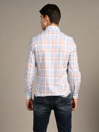 Killer Men Light Blue Checks Slim Fit Shirts