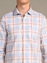 Killer Men Light Blue Checks Slim Fit Shirts