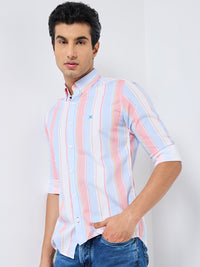 Killer Men Red Stripe Slim Fit Shirts