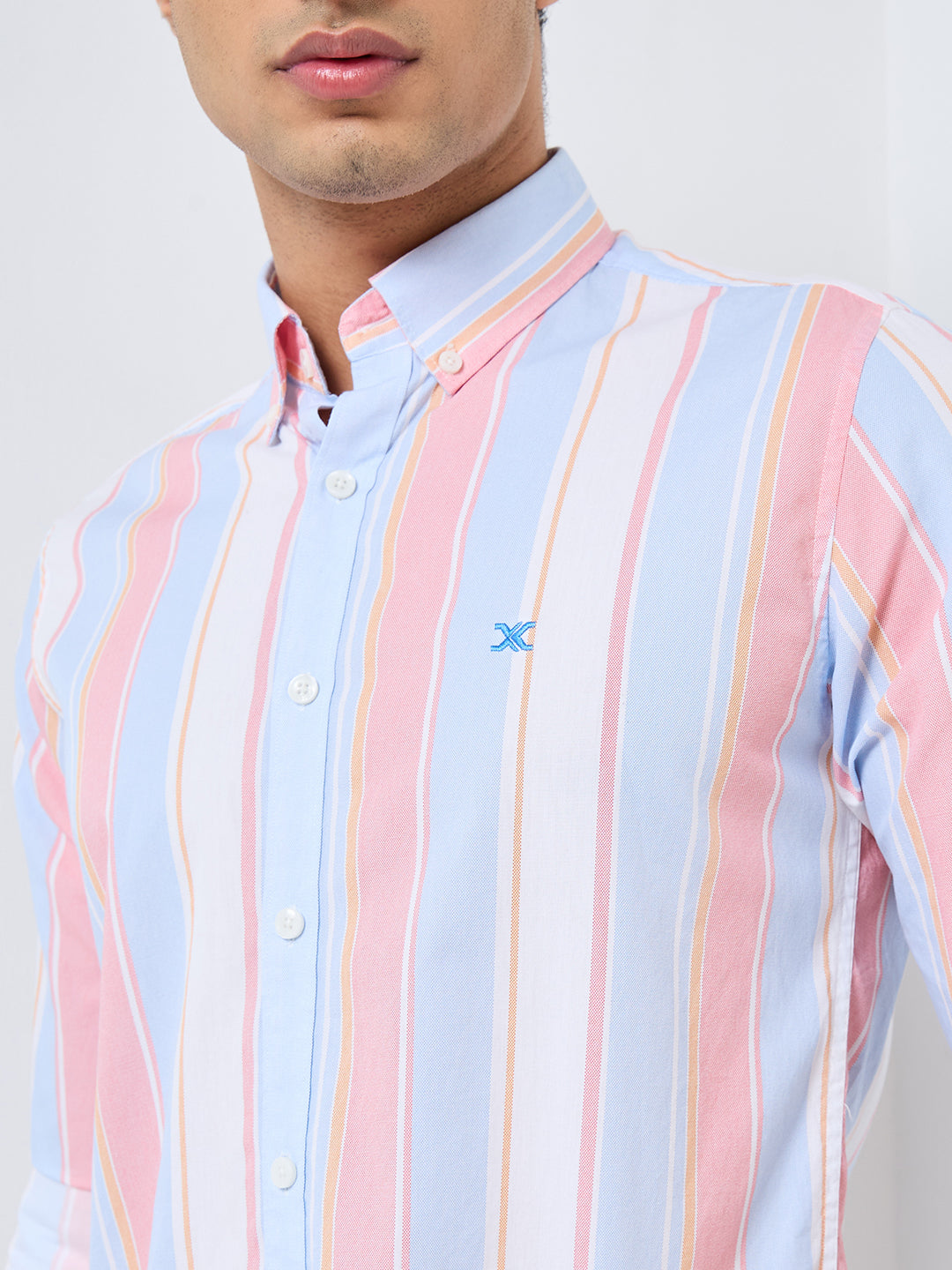 Killer Men Red Stripe Slim Fit Shirts