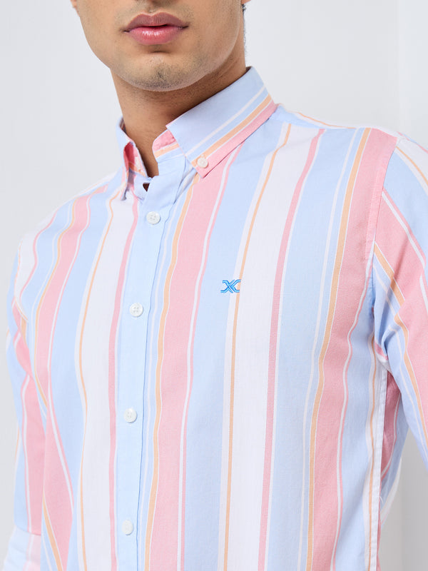 Killer Men Red Stripe Slim Fit Shirts