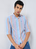Killer Men Pink Stripe Slim Fit Shirts