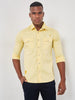 Killer Men Yellow Solid Slim Fit Shirts