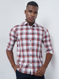 Killer Men Red Checks Slim Fit Shirts