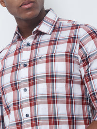 Killer Men Red Checks Slim Fit Shirts