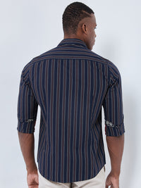Killer Men Navy Stripe Slim Fit Shirts