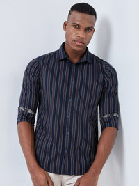 Killer Men Navy Stripe Slim Fit Shirts