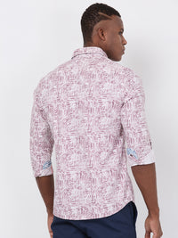 Killer Men Maroon Printed Slim Fit Shirts