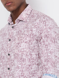 Killer Men Maroon Printed Slim Fit Shirts